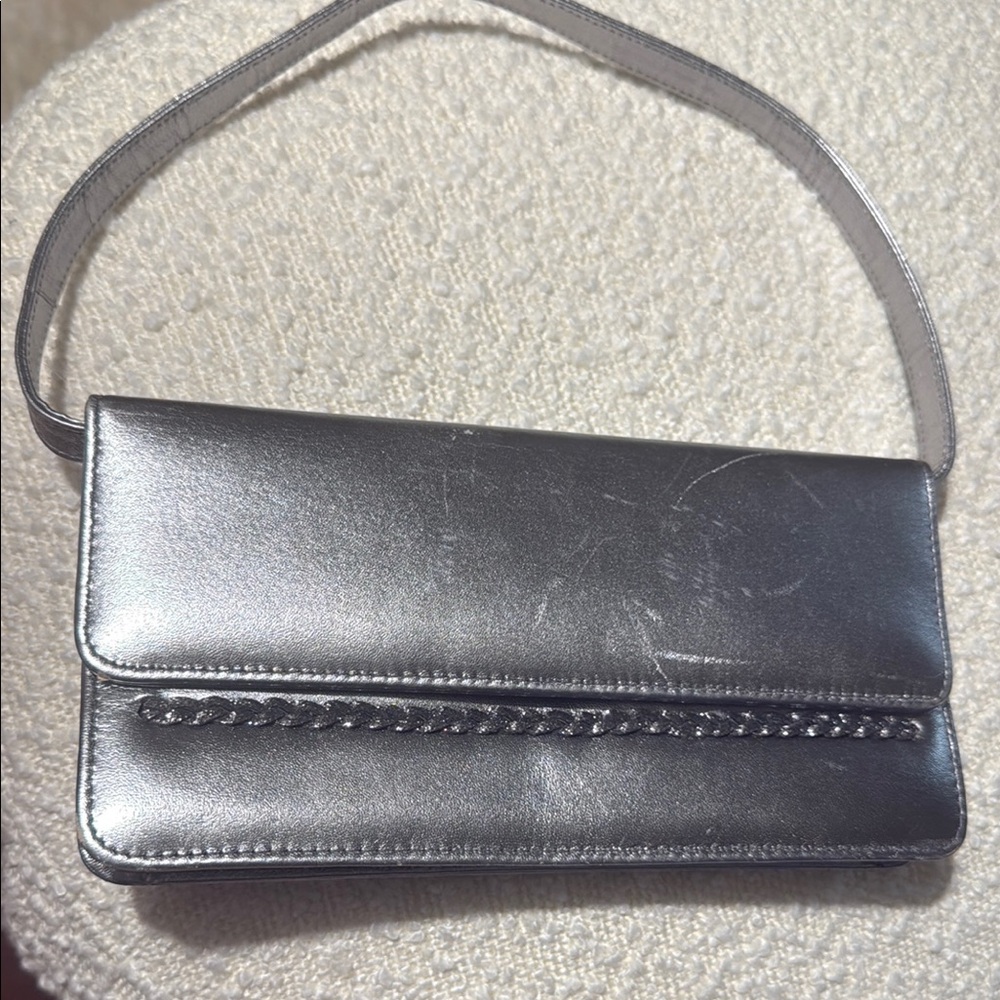 Stuart Weitzman Silver Clutch Wristlet